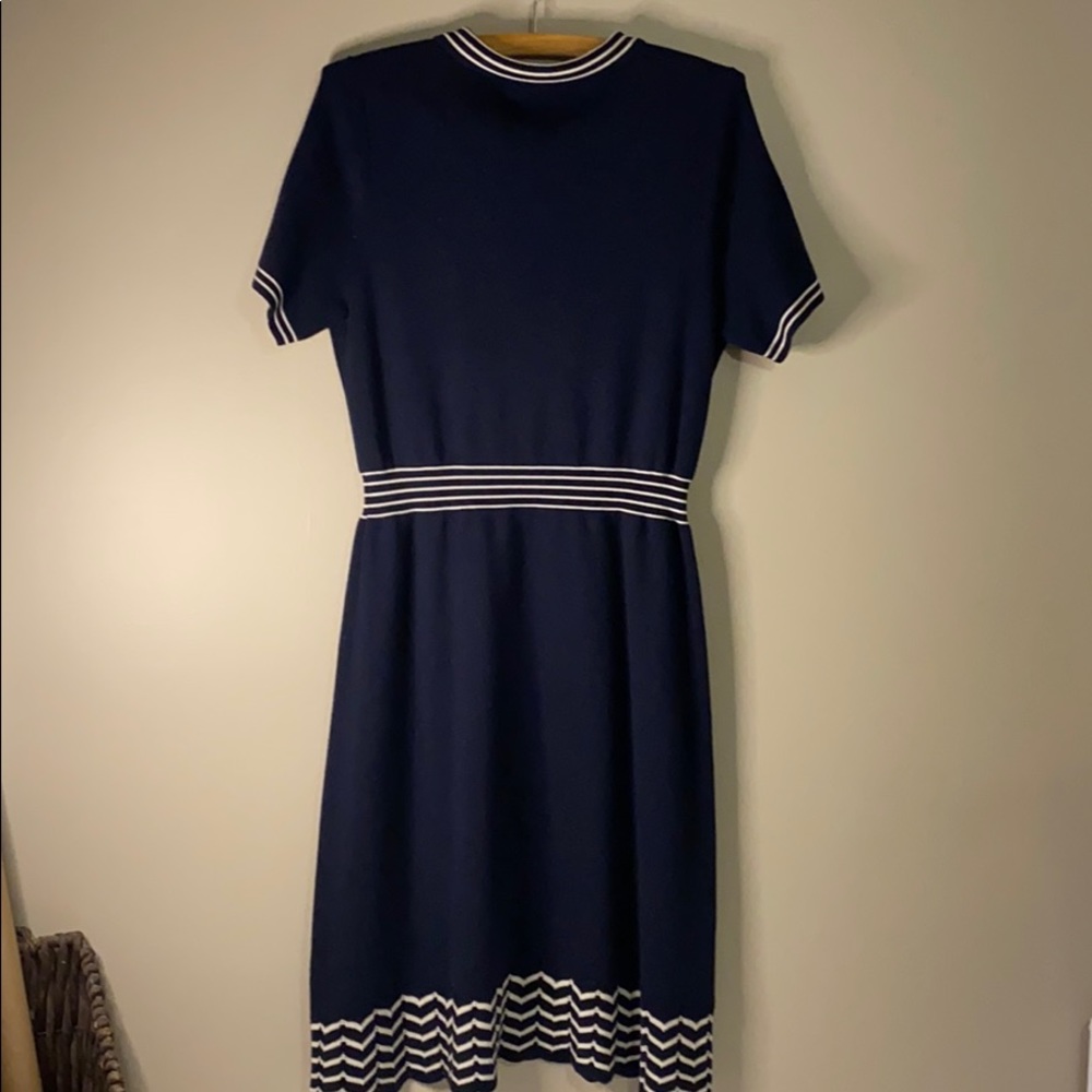 kate spade Navy Polo-Style Midi Dress with White Trim - Picture 4 of 9